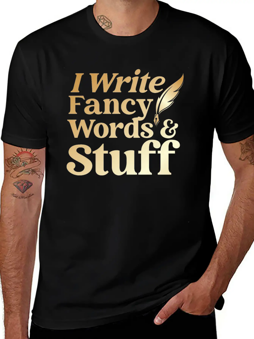 Writing Quill Novel Writer & Breathable Graphic T-Shirt – Perfect For Casual Days