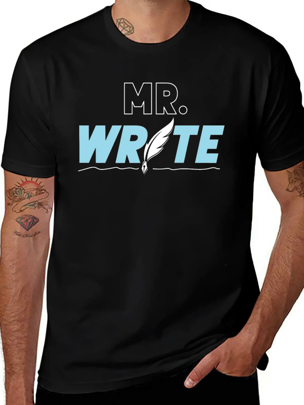 Writing Quill Novel Writer & Stylish Everyday T-Shirt – Unisex Basic Cotton Tee