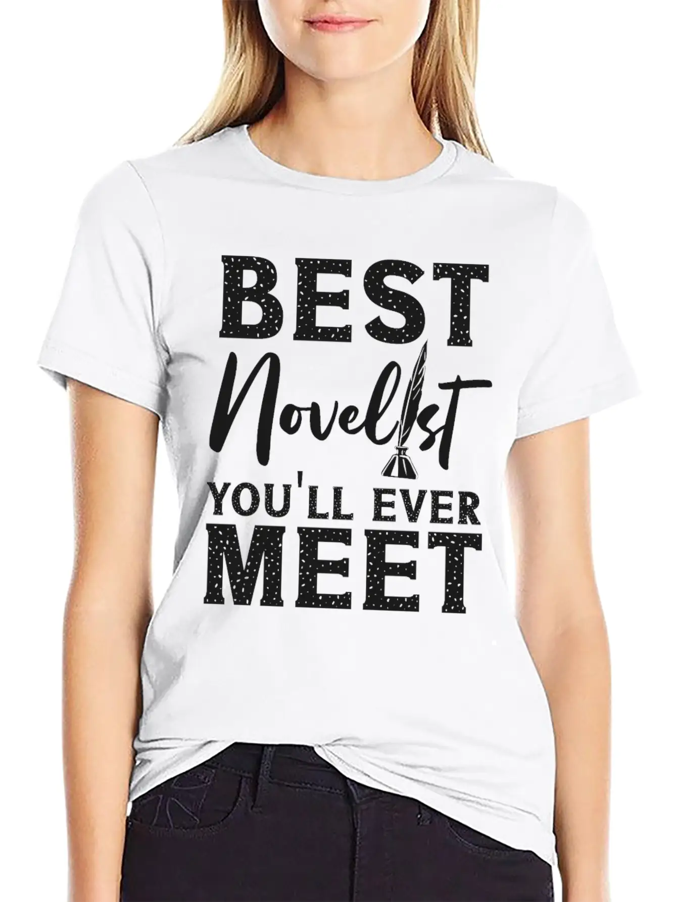 Writing Quill Novel Writer & Unisex Casual T-Shirt – Clean Design For Daily Comfort