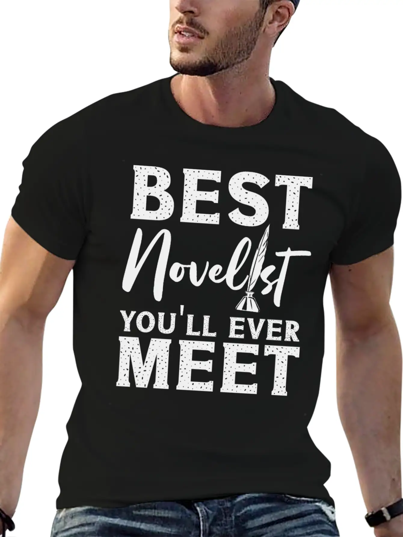 Writing Quill Novel Writer & Unisex Casual T-Shirt – Clean Design For Daily Comfort