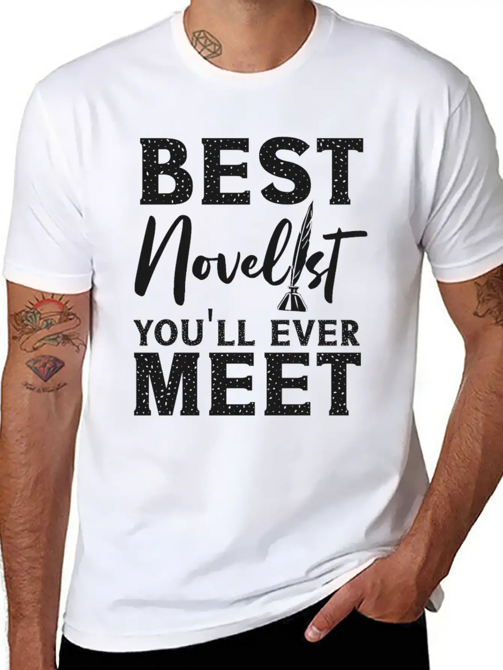 Writing Quill Novel Writer & Unisex Casual T-Shirt – Clean Design For Daily Comfort