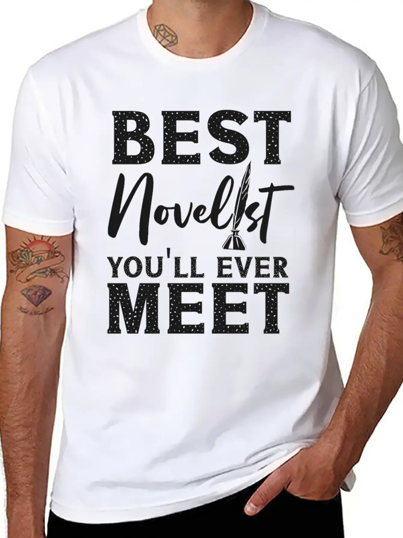 Writing Quill Novel Writer & Unisex Casual T-Shirt – Clean Design For Daily Comfort