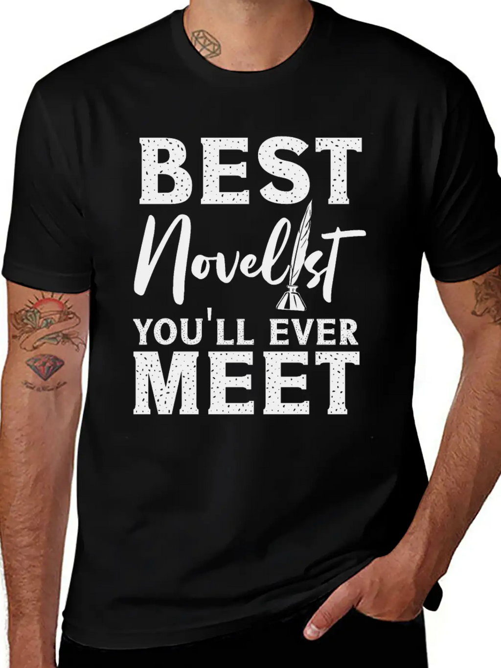 Writing Quill Novel Writer & Unisex Casual T-Shirt – Clean Design For Daily Comfort