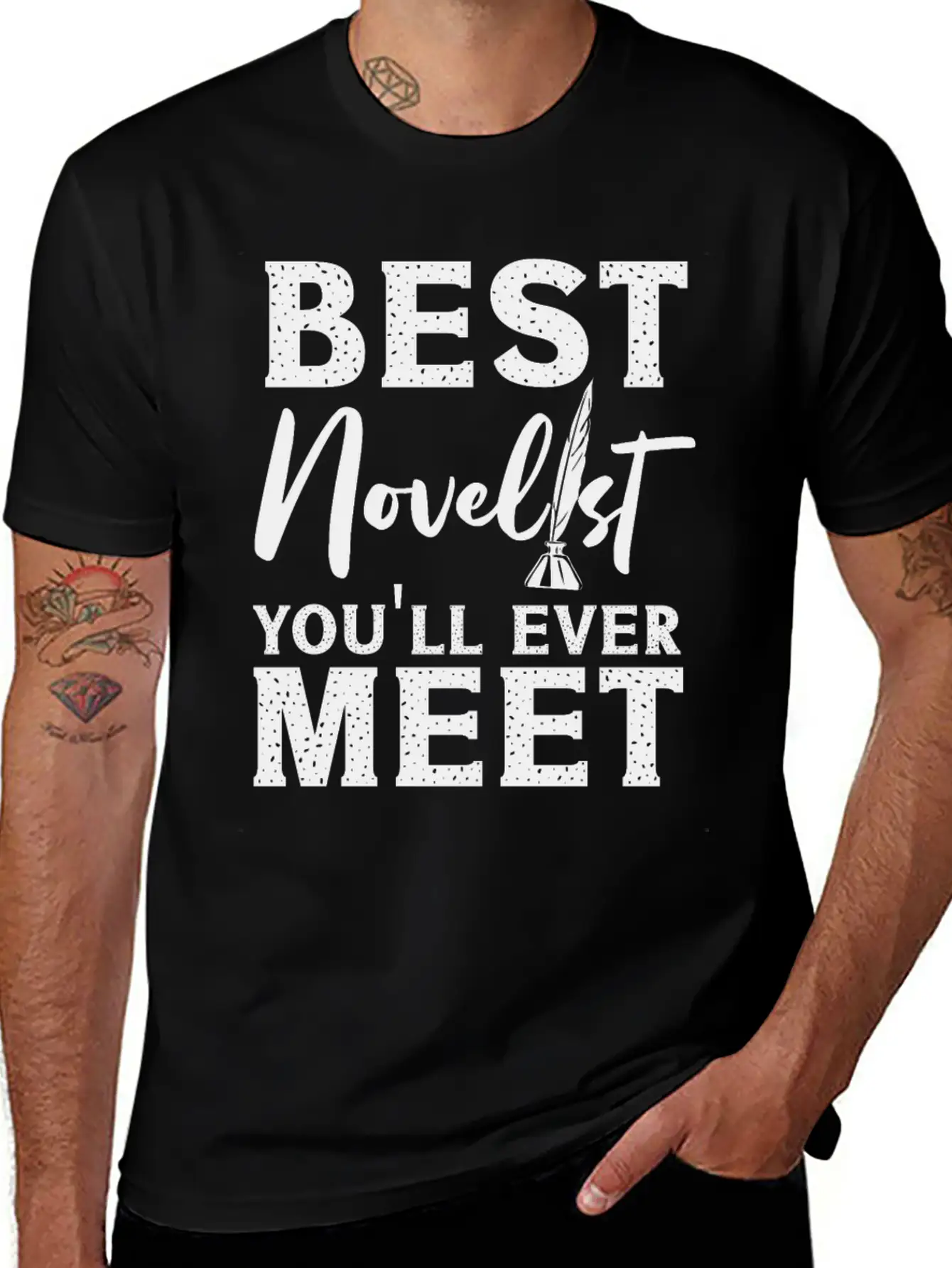 Writing Quill Novel Writer & Unisex Casual T-Shirt – Clean Design For Daily Comfort