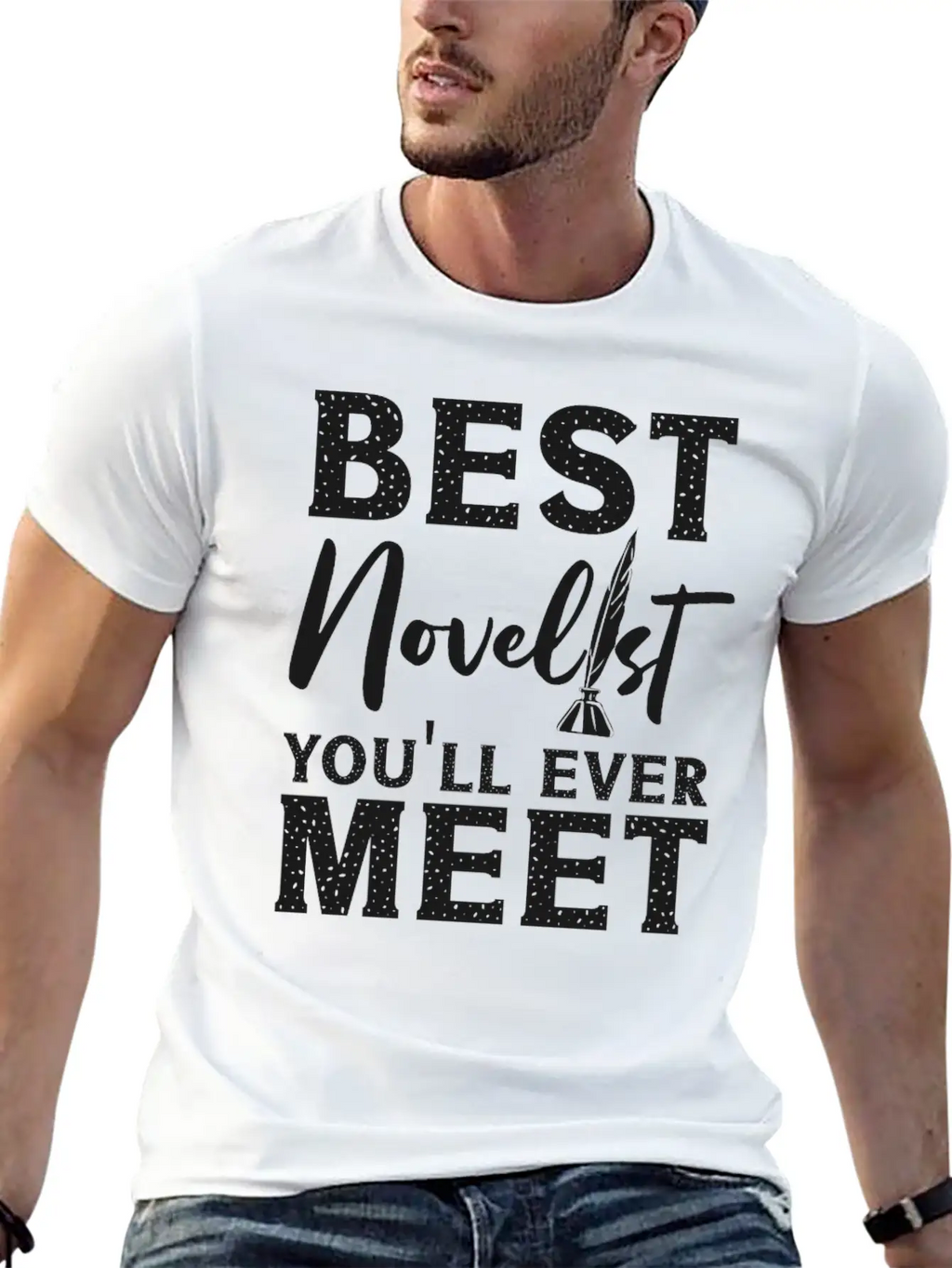 Writing Quill Novel Writer & Unisex Casual T-Shirt – Clean Design For Daily Comfort