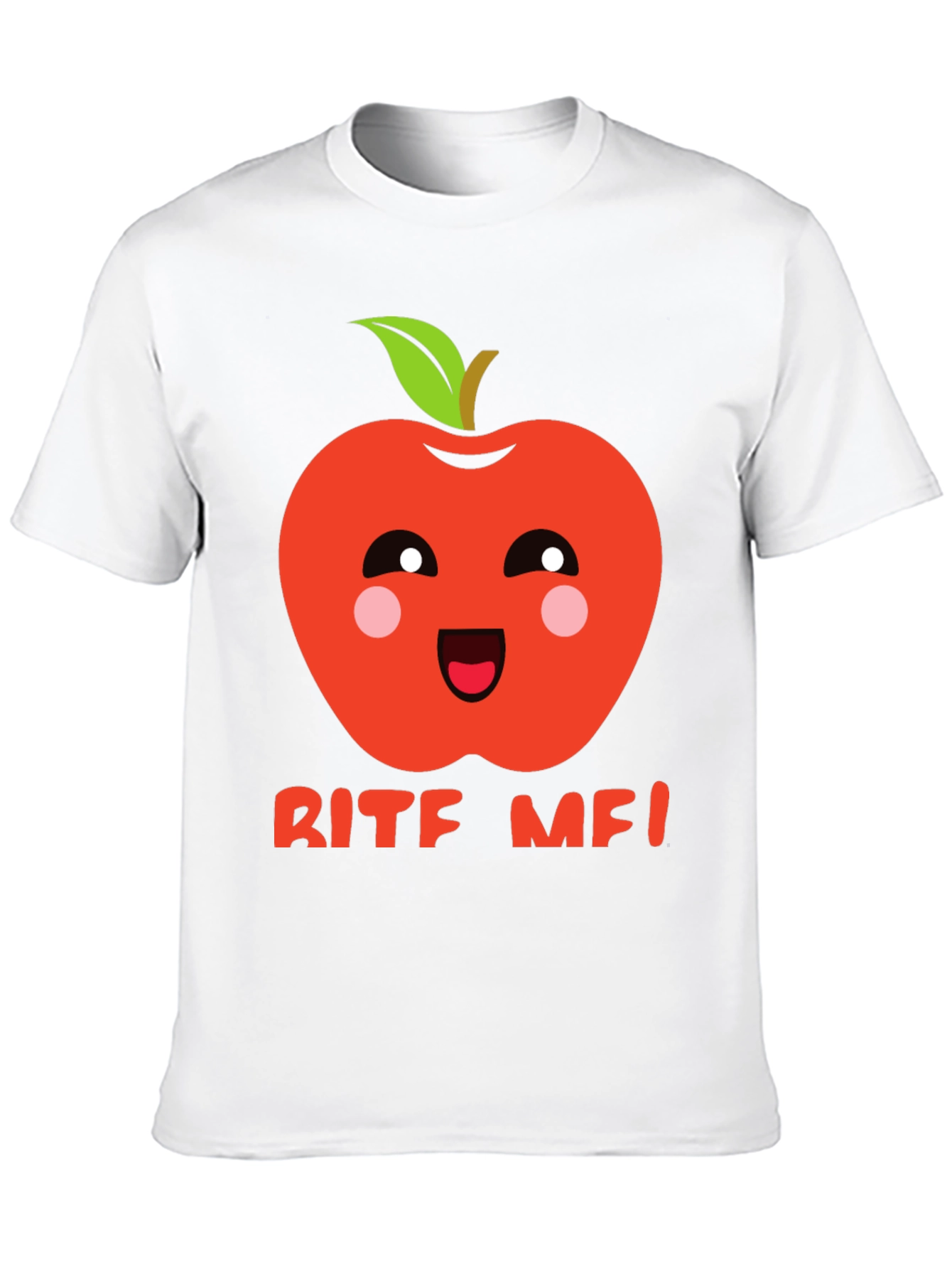 BITE ME! Kawaii Apple Graphic Tee - Fun Novelty Shirt