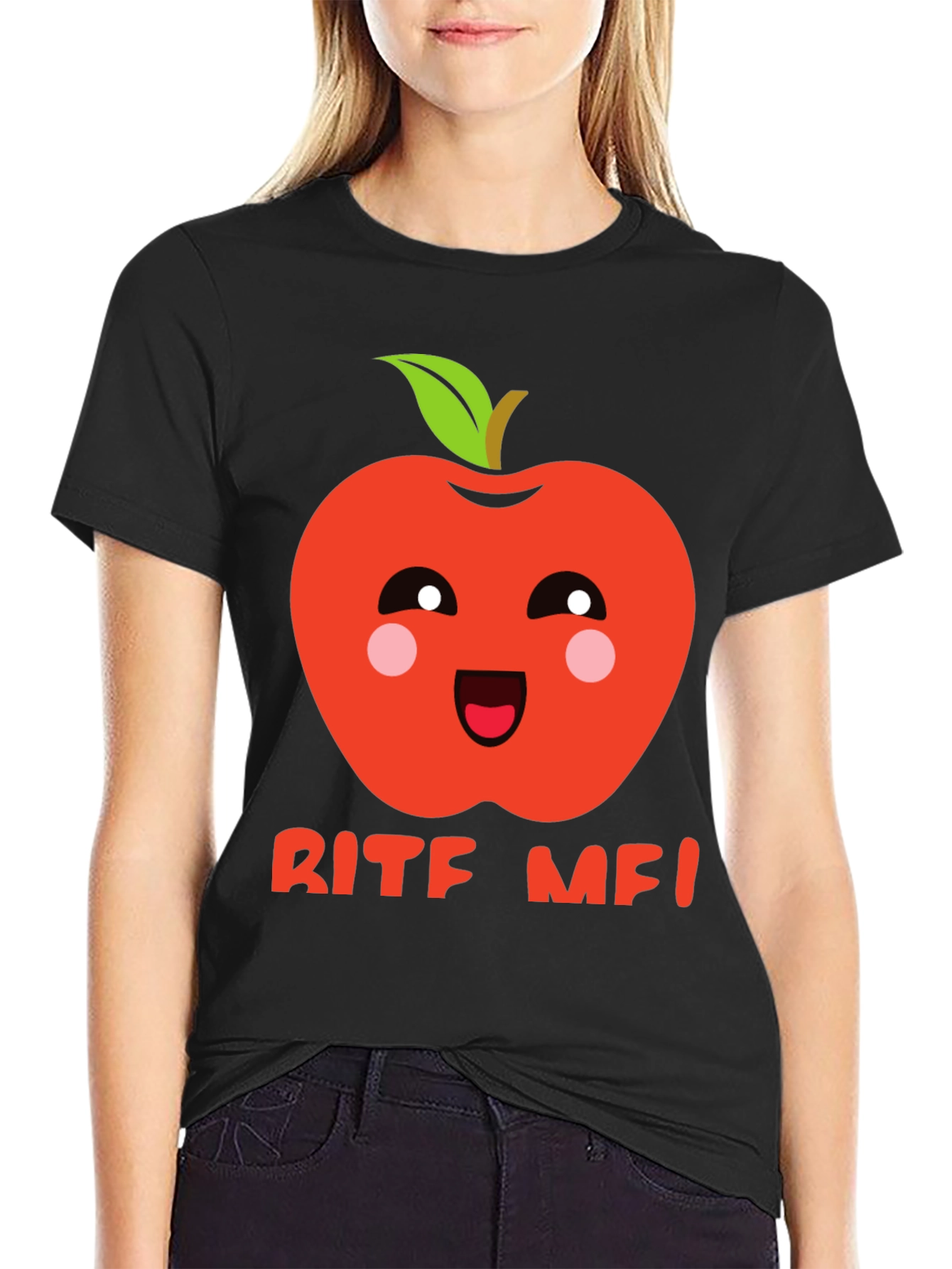 BITE ME! Kawaii Apple Graphic Tee - Fun Novelty Shirt