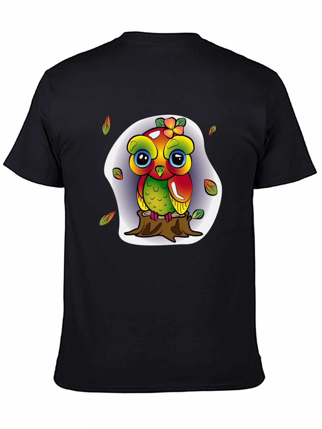 Cute Owl on Stump Graphic Tee