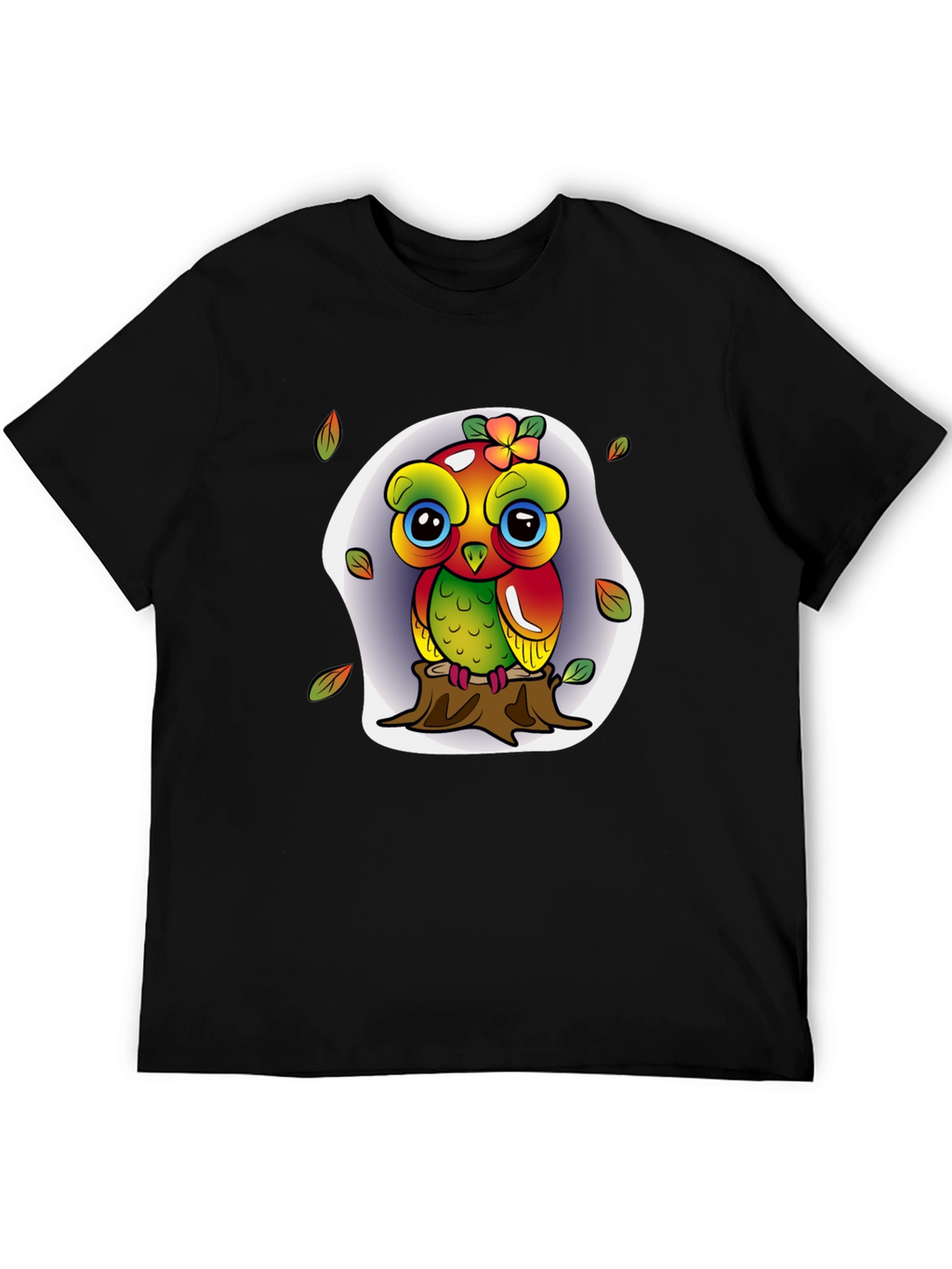 Cute Owl on Stump Graphic Tee