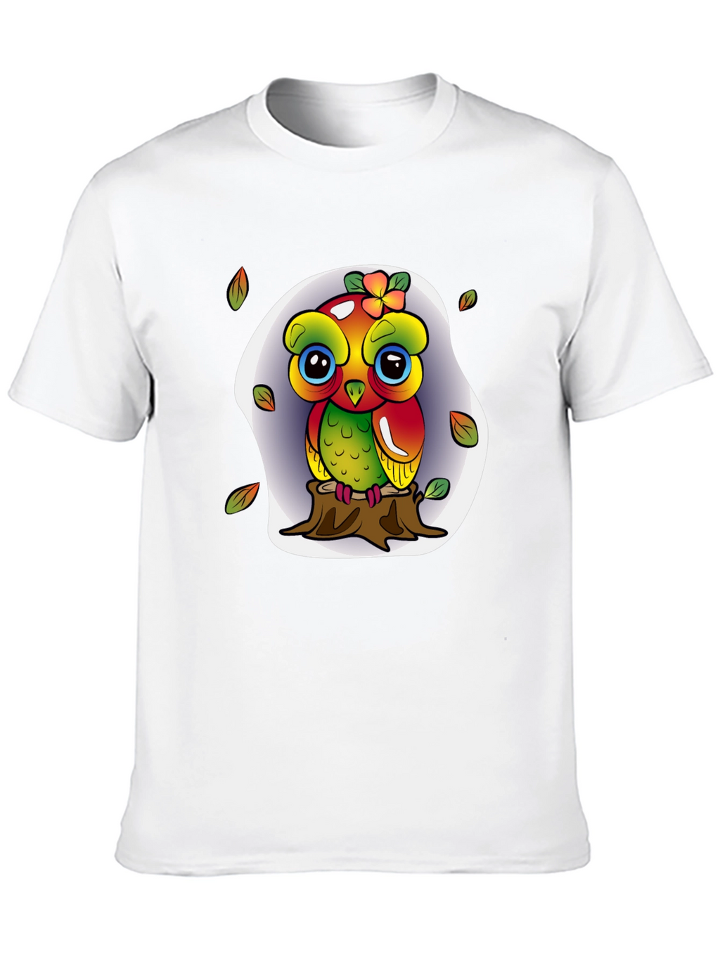 Cute Owl on Stump Graphic Tee