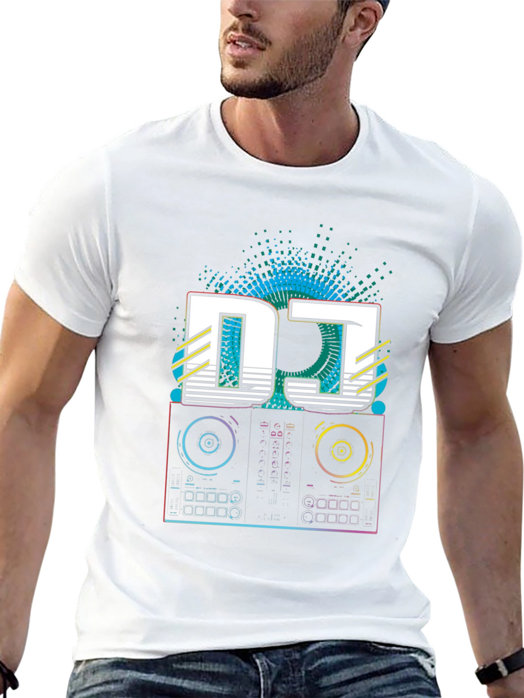 DJ Turntable Graphic Tee - Retro Style
