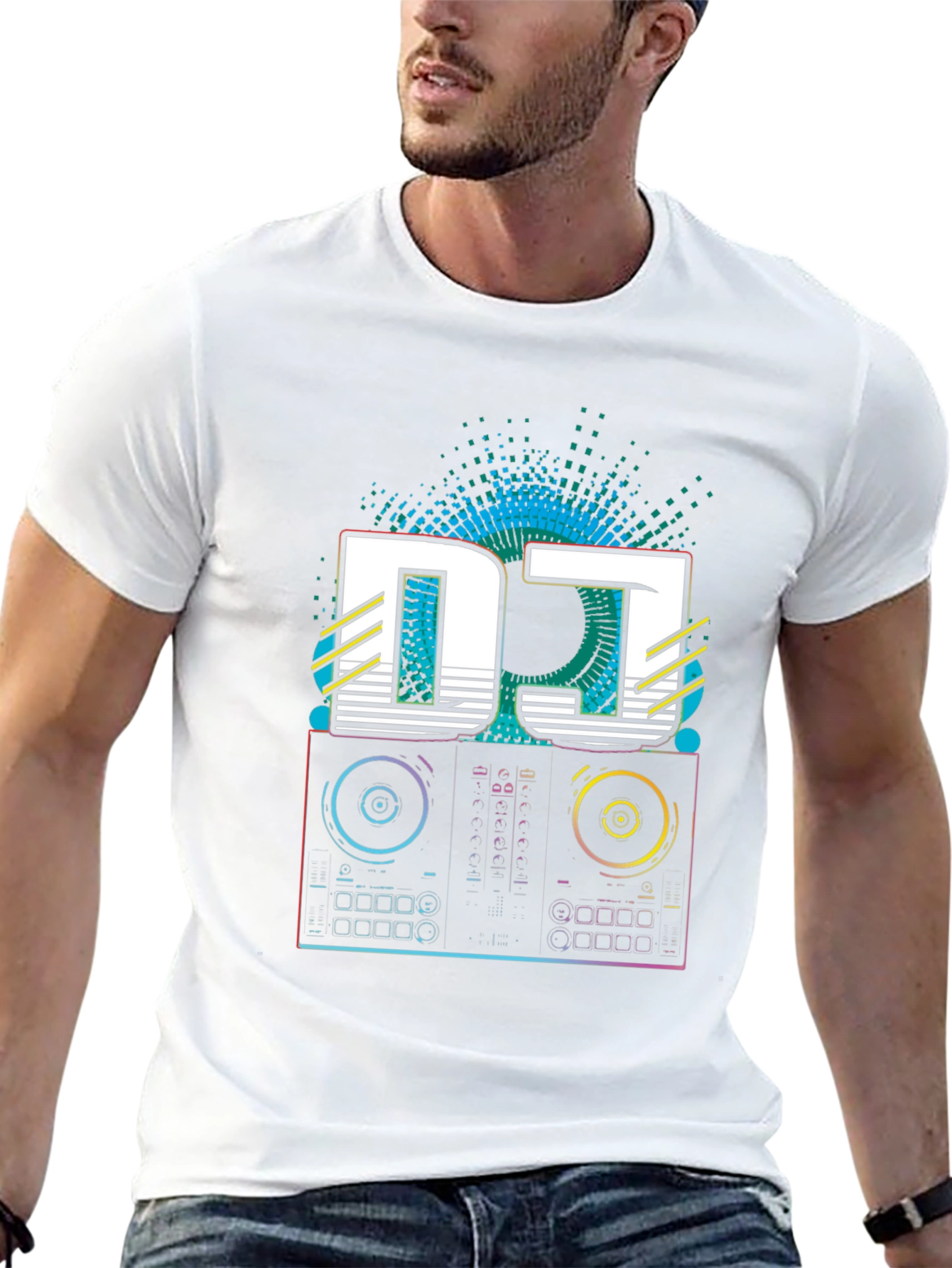 DJ Turntable Graphic Tee - Retro Style