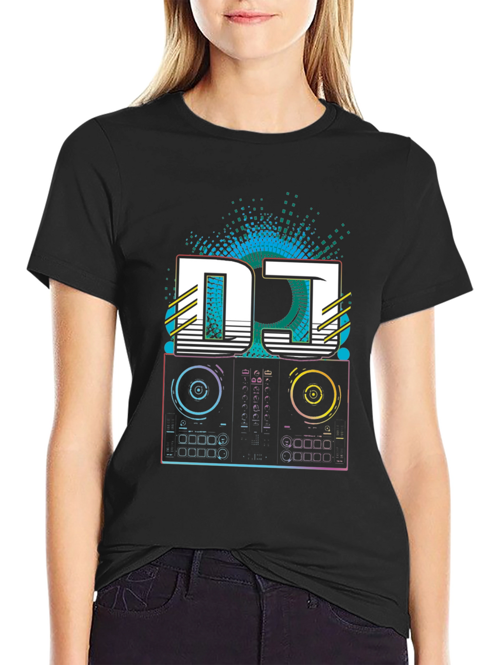 DJ Turntable Graphic Tee - Retro Style
