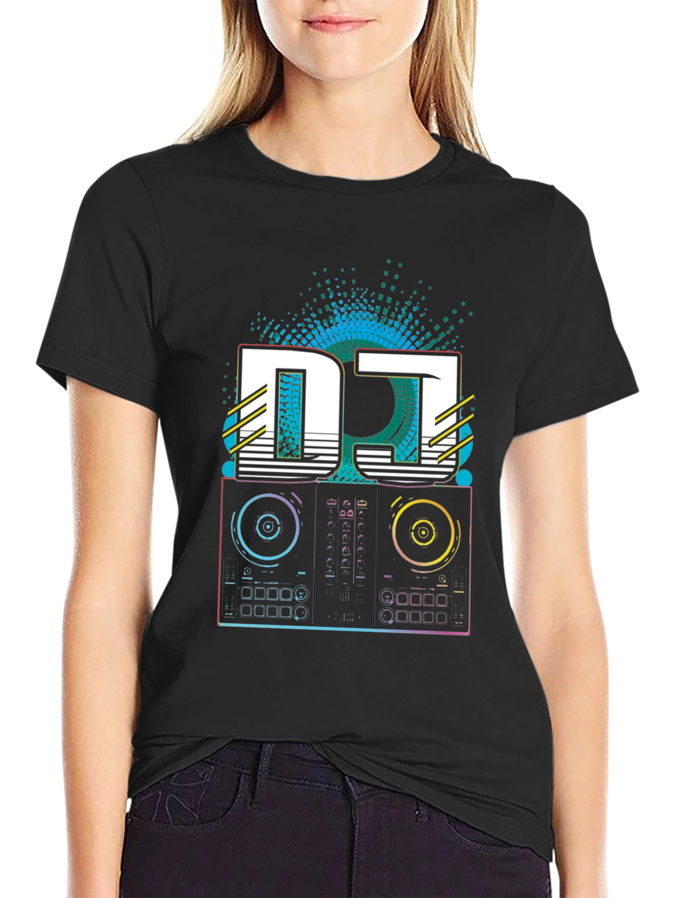 DJ Turntable Graphic Tee - Retro Style