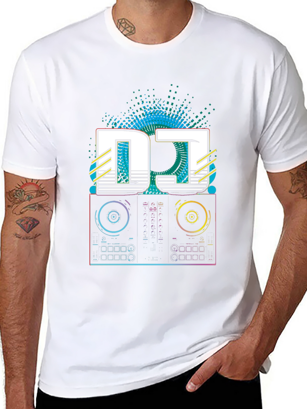 DJ Turntable Graphic Tee - Retro Style