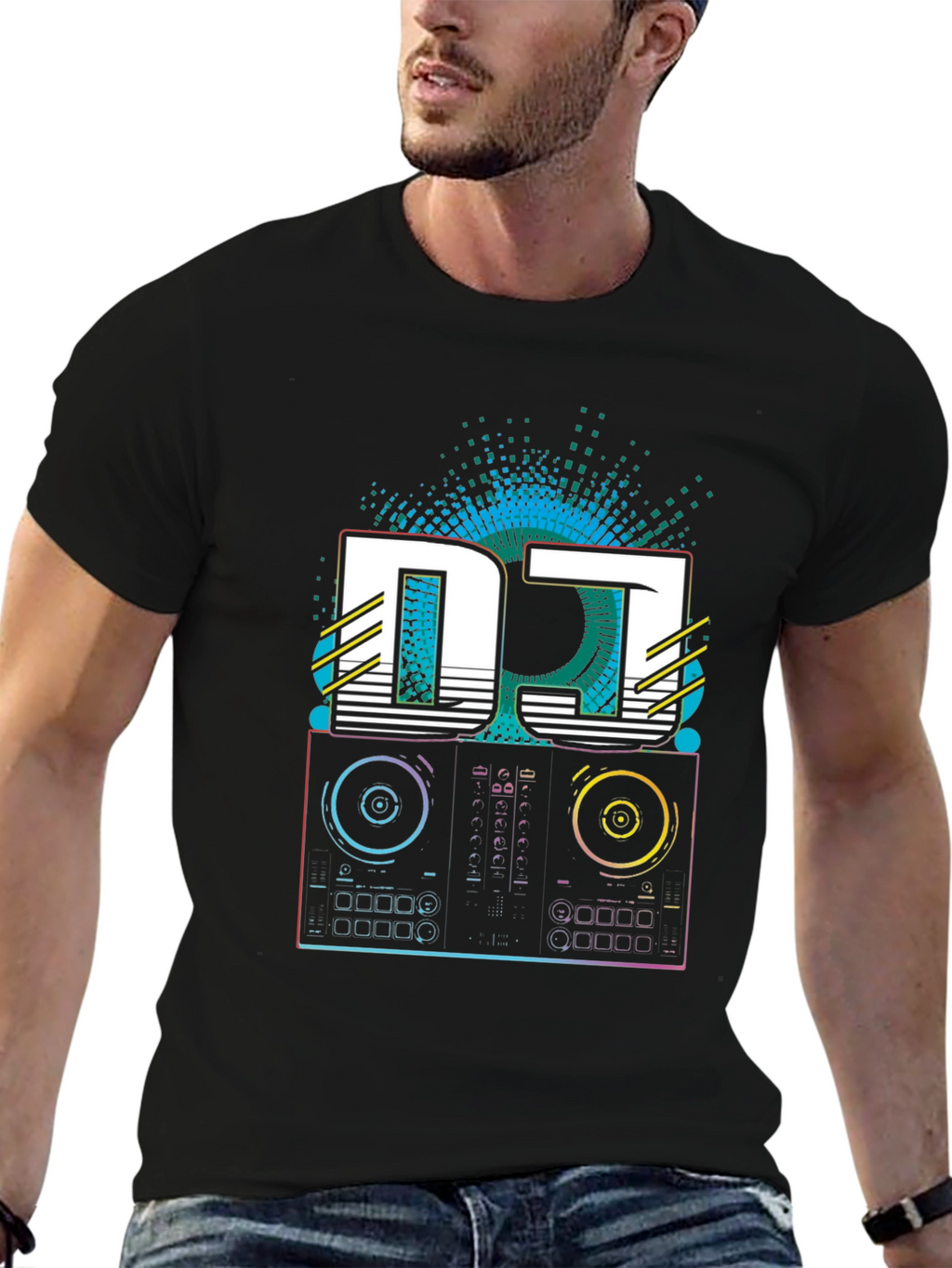 DJ Turntable Graphic Tee - Retro Style