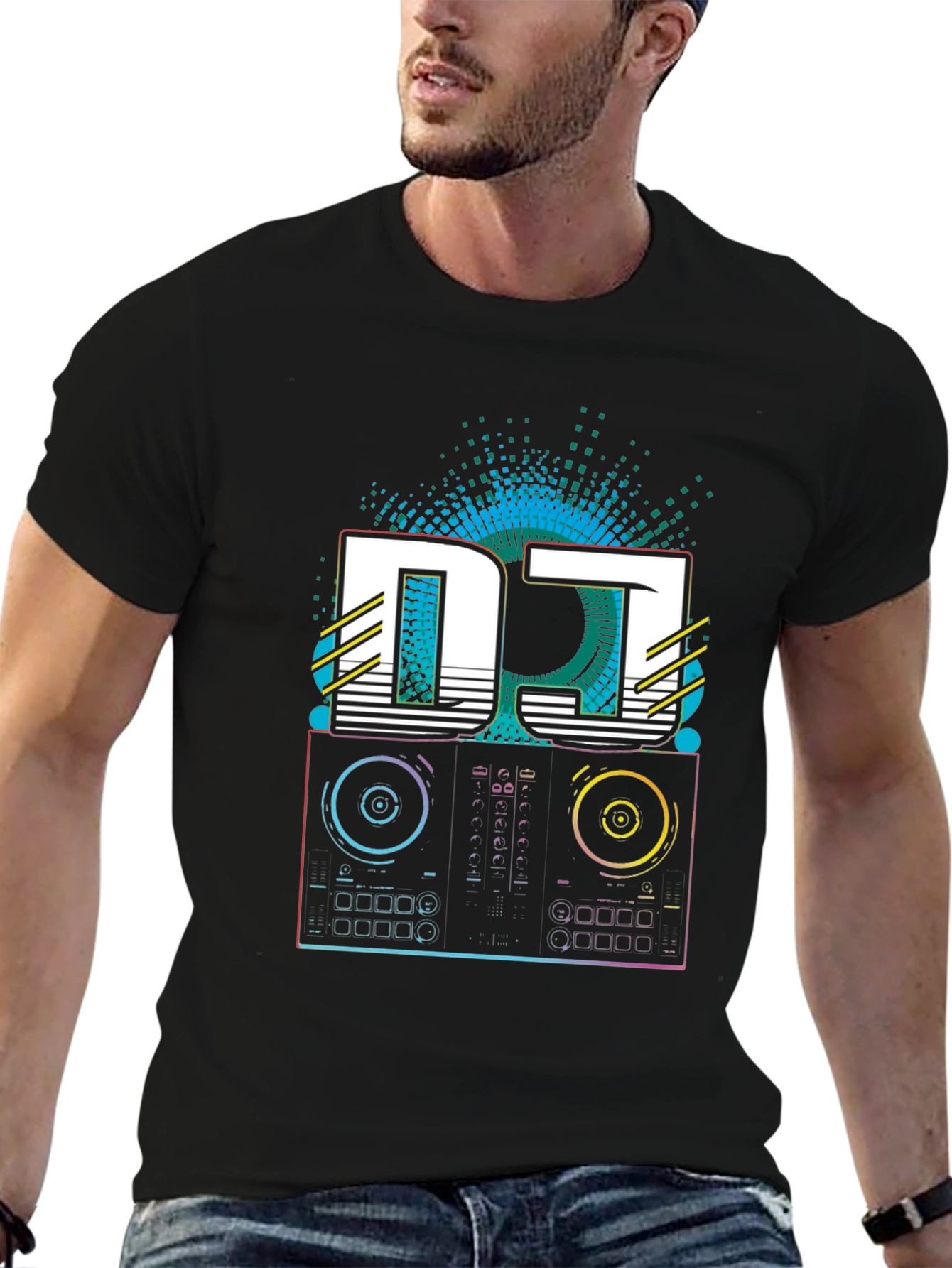 DJ Turntable Graphic Tee - Retro Style