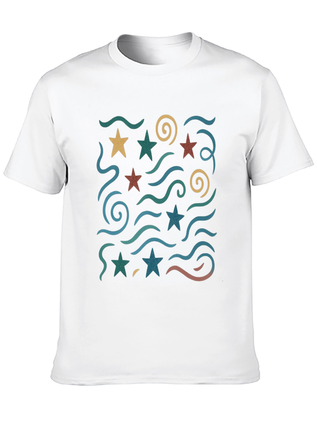 Retro Star & Swirl Graphic Tee