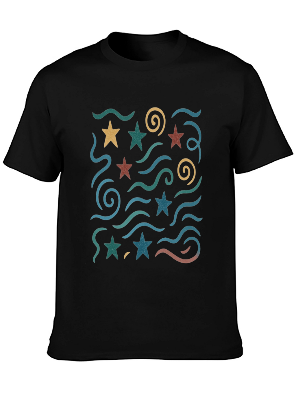 Retro Star & Swirl Graphic Tee