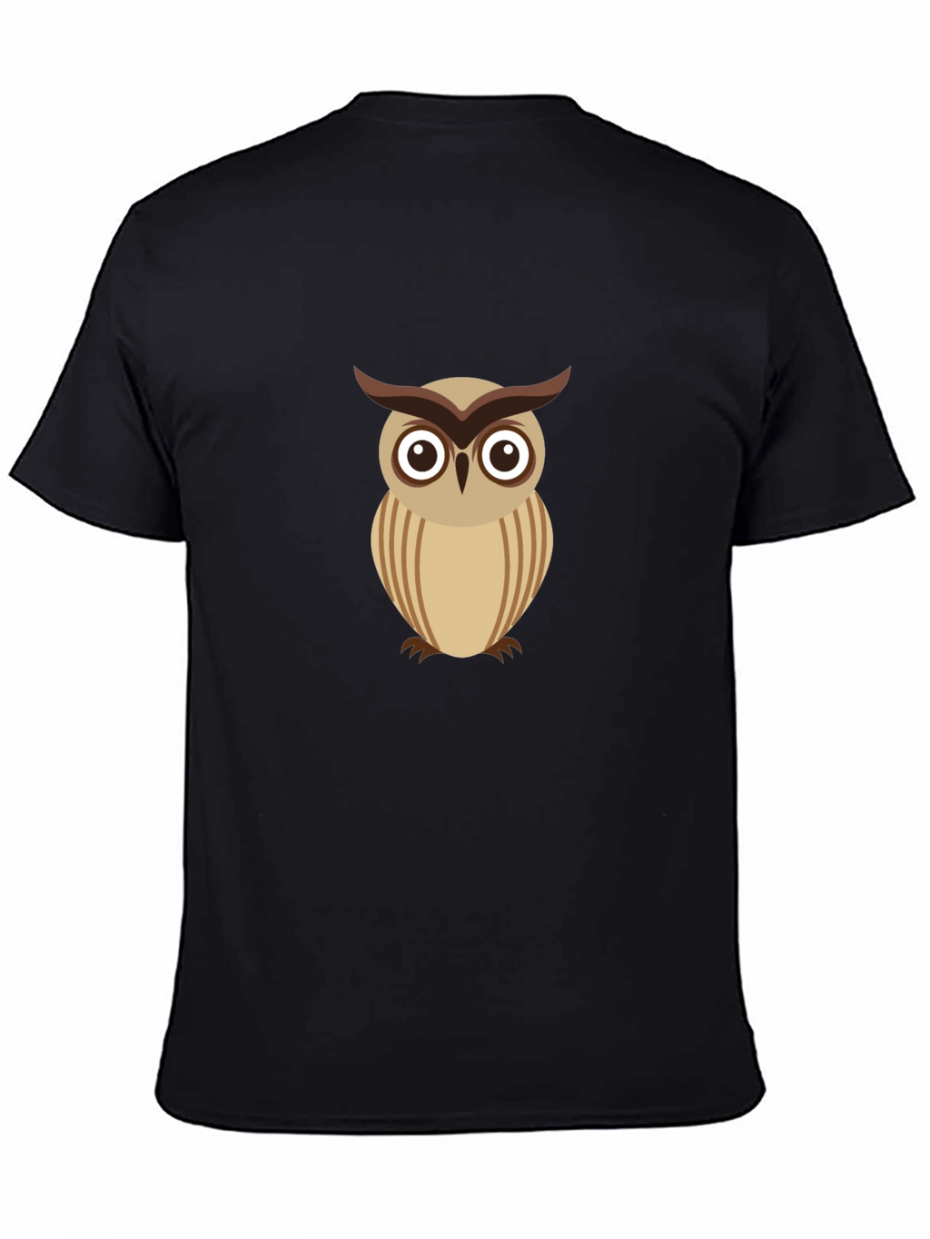 Cool Owl Graphic Tee - Black Cotton Comfort