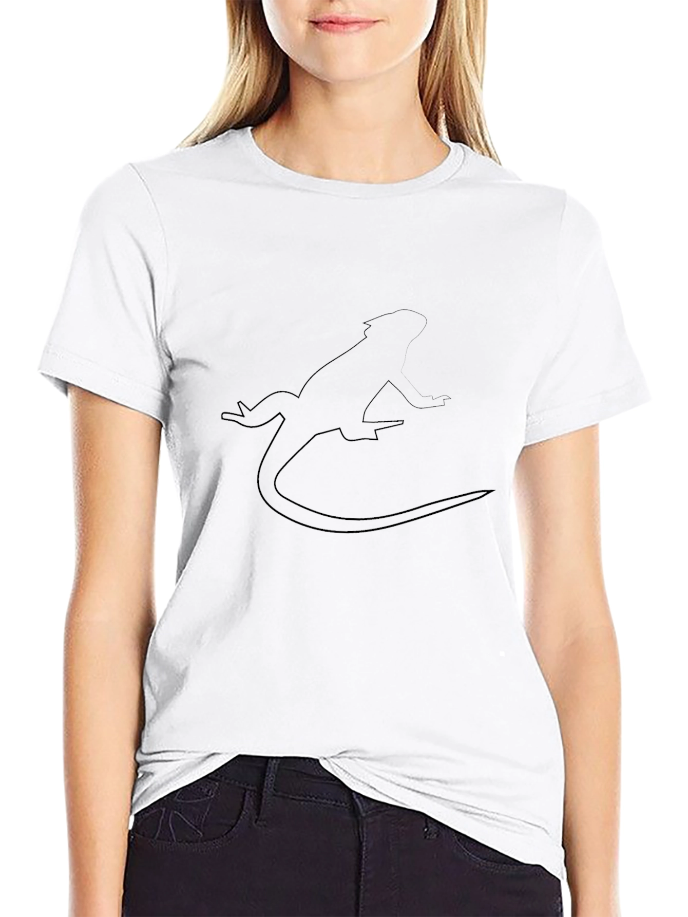 Black Lizard Outline Graphic Tee
