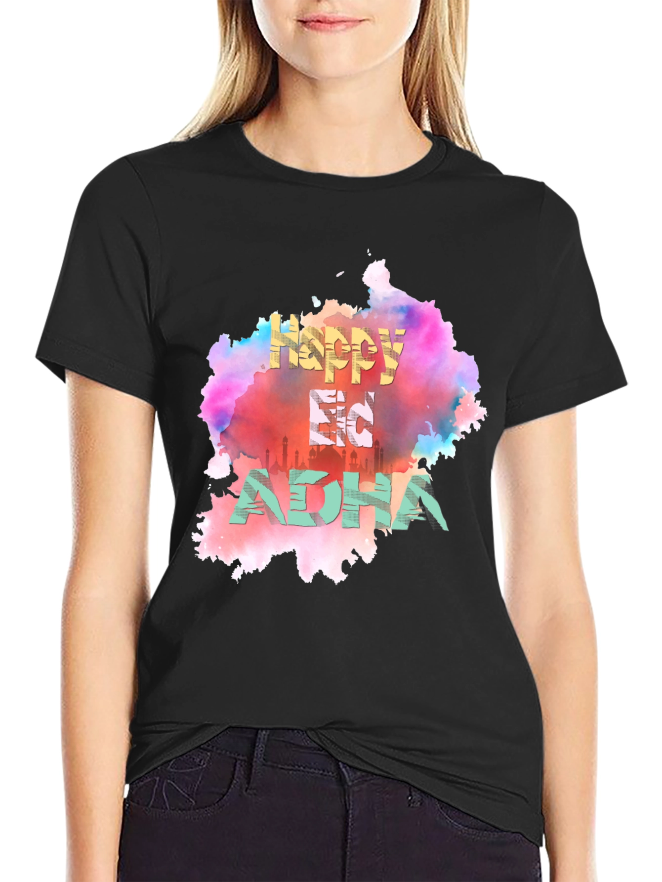 Happy Eid Adha T-Shirt - Colorful Graphic Tee