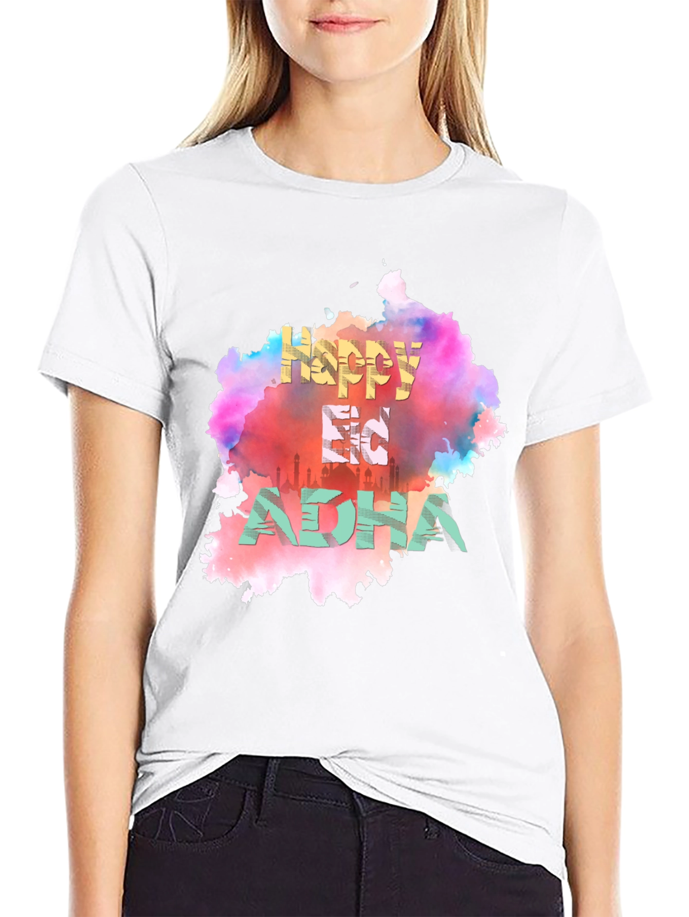 Happy Eid Adha T-Shirt - Colorful Graphic Tee