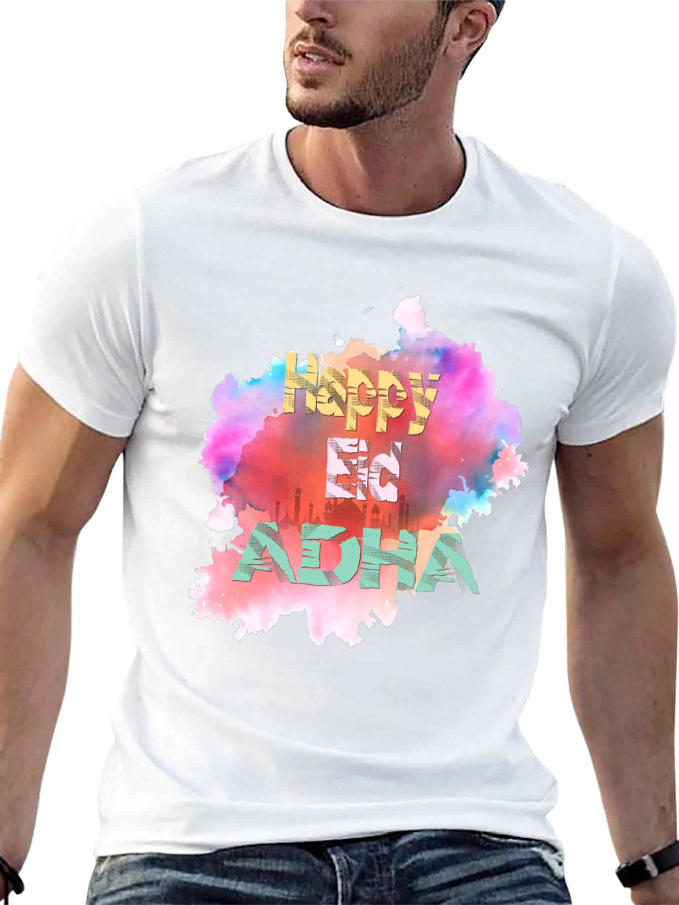 Happy Eid Adha T-Shirt - Colorful Graphic Tee