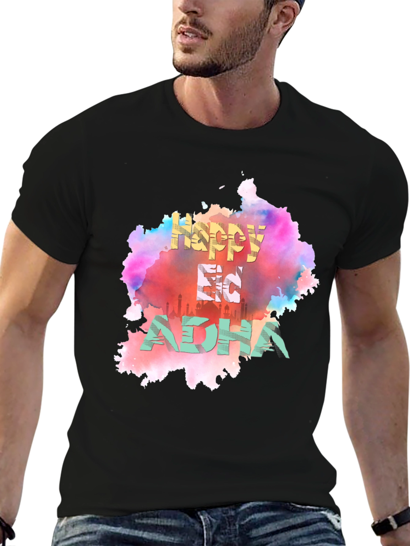Happy Eid Adha T-Shirt - Colorful Graphic Tee