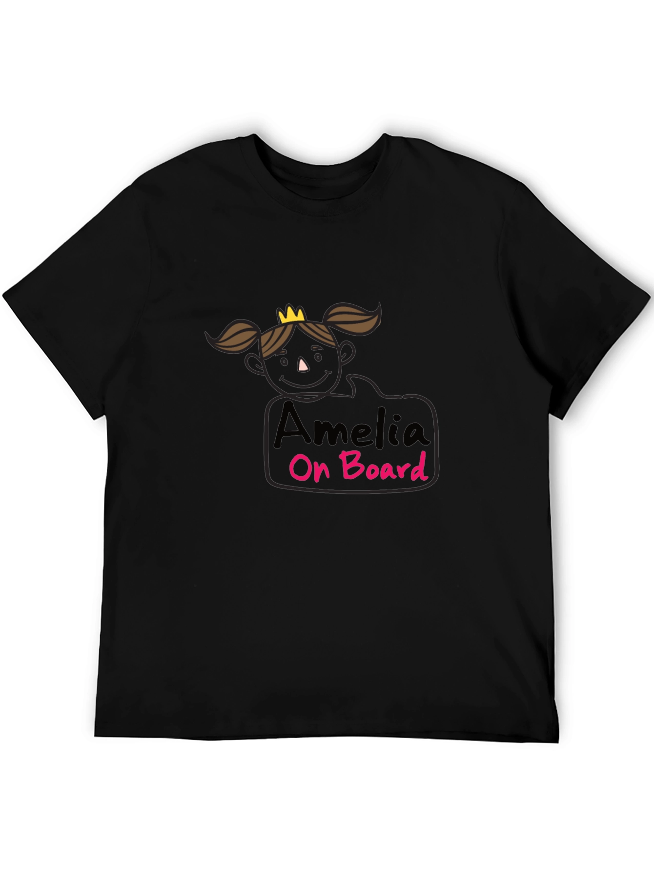 Amelia On Board Black T-Shirt