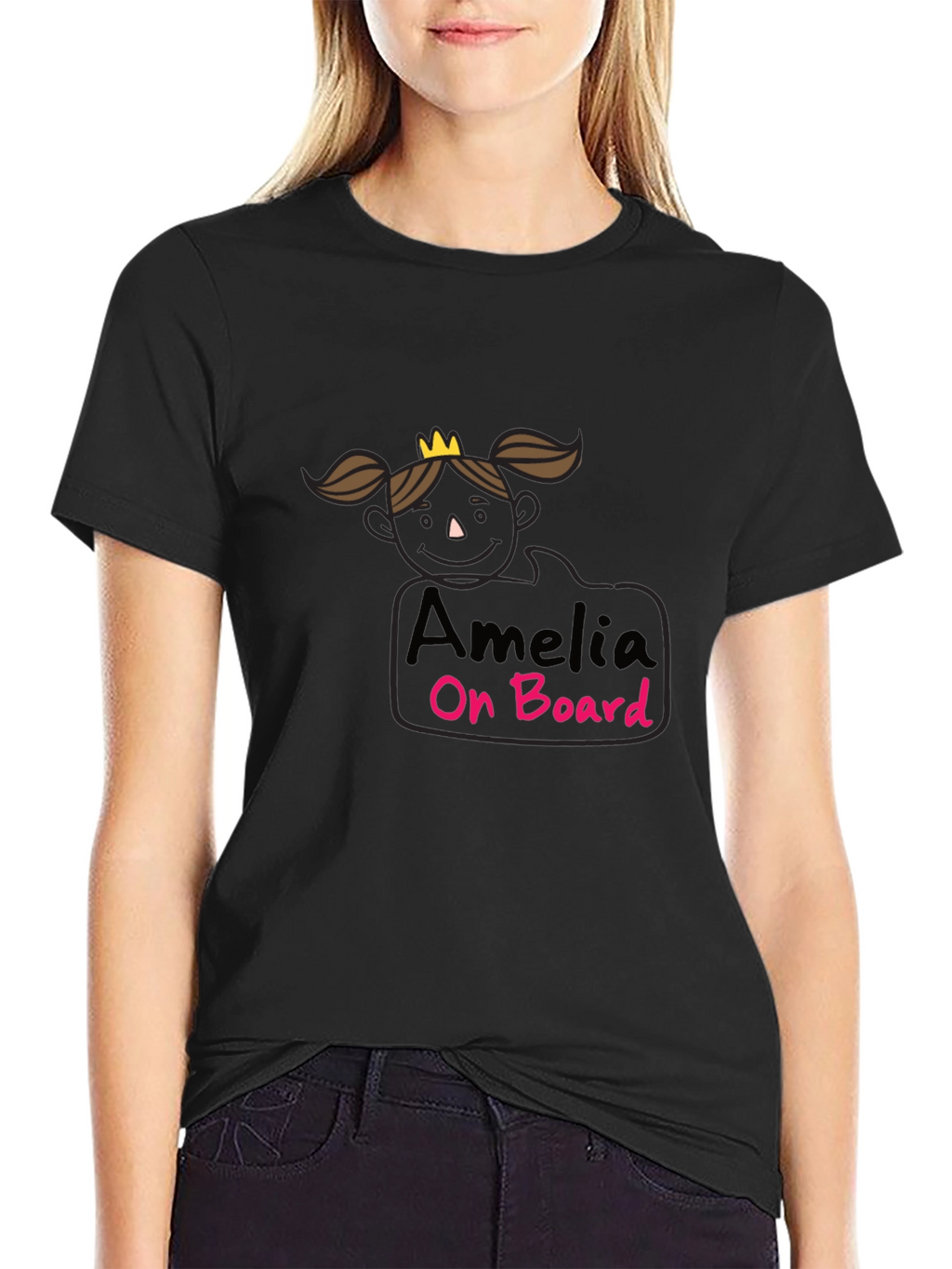 Amelia On Board Black T-Shirt