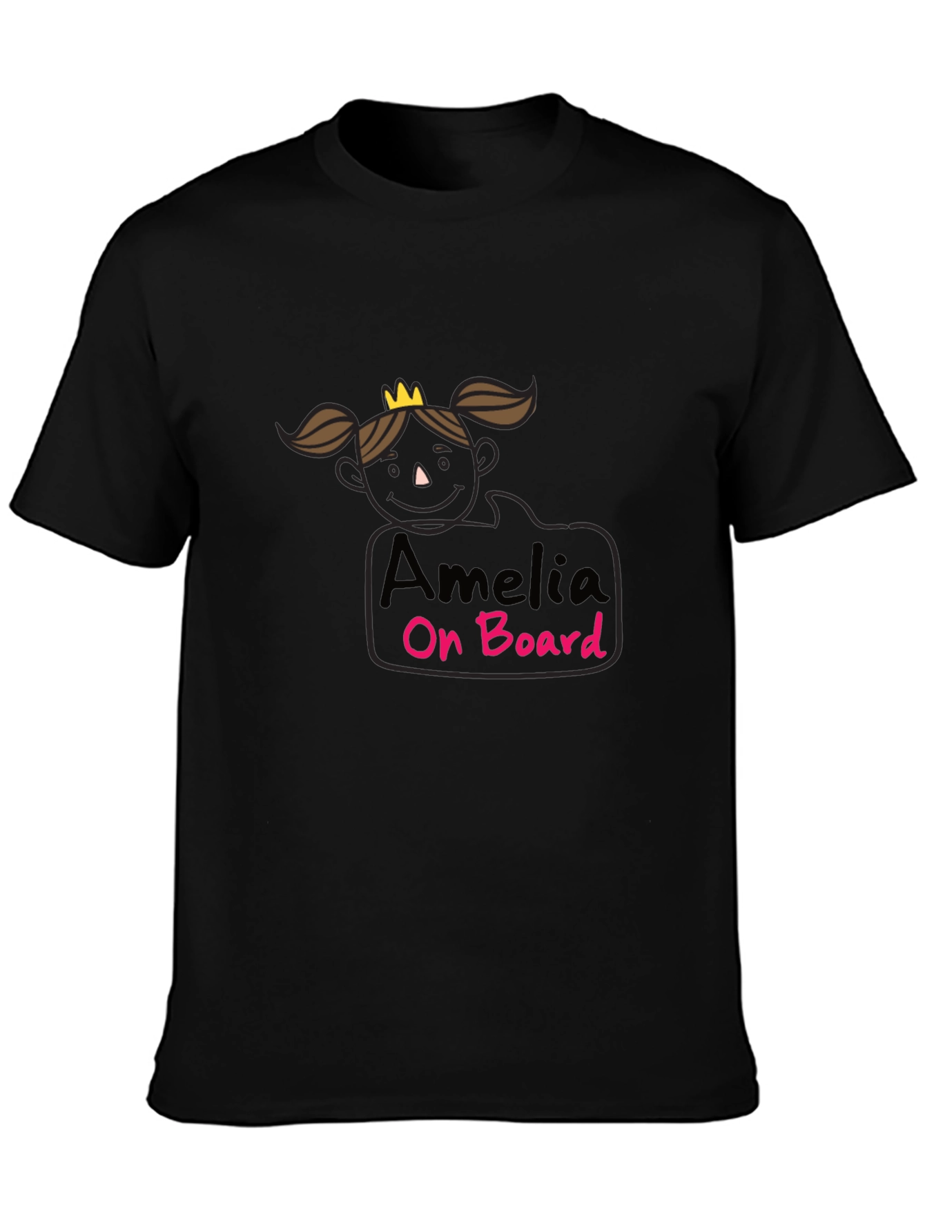 Amelia On Board Black T-Shirt