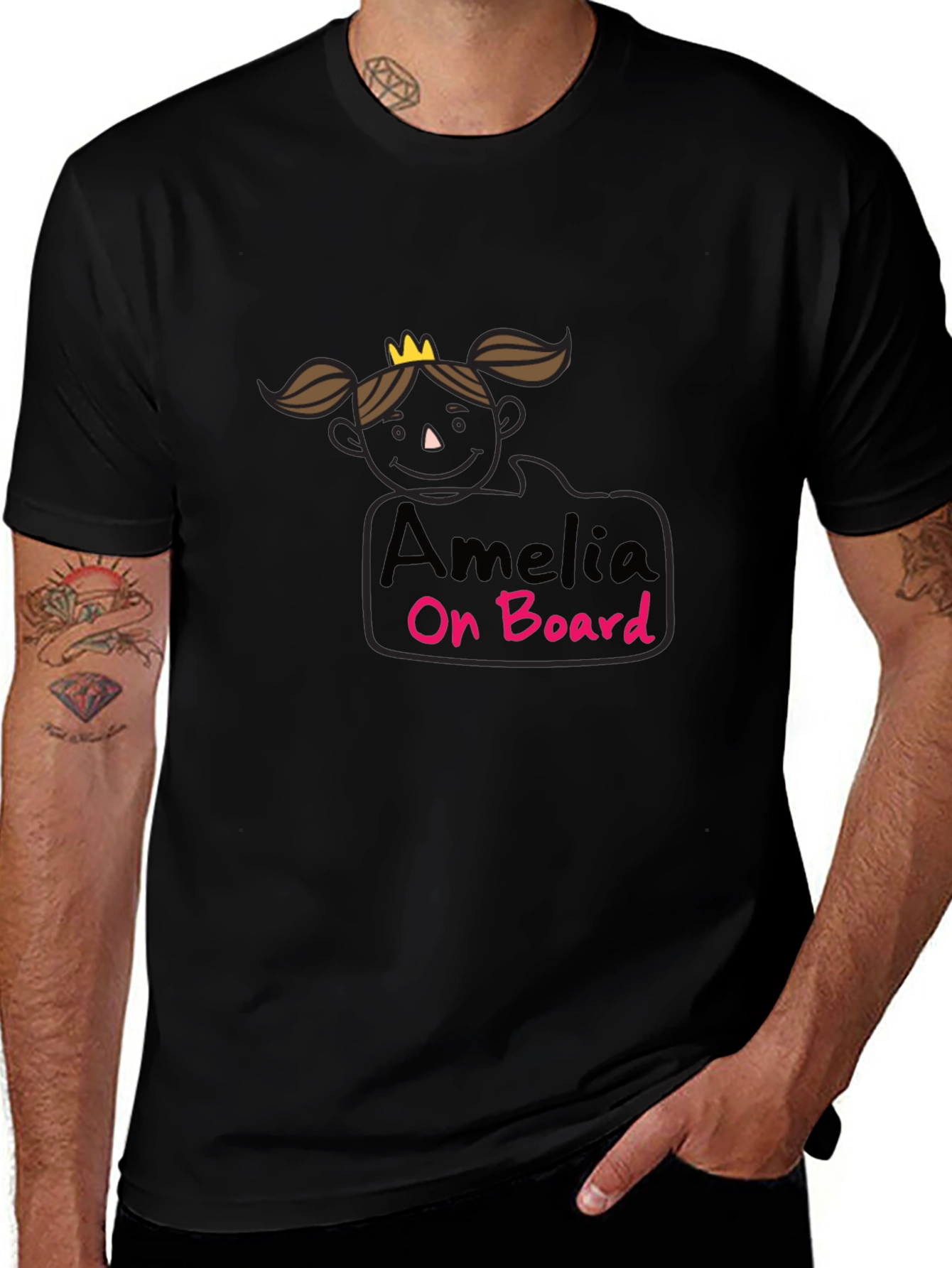 Amelia On Board Black T-Shirt