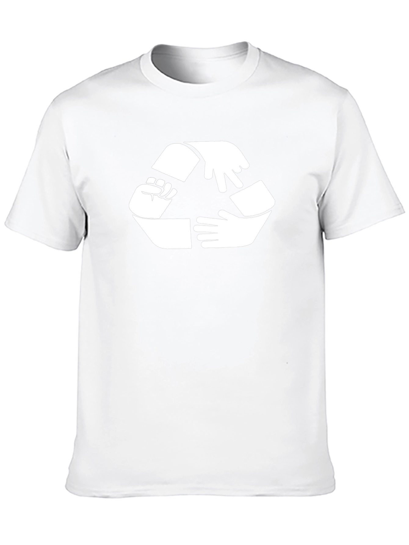 Hands Recycle Symbol Black Cotton Tee