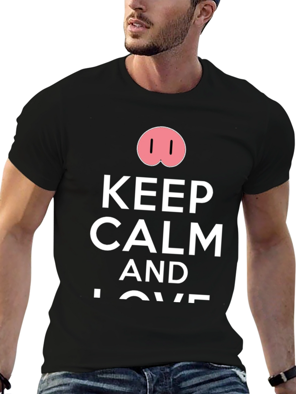 Keep Calm Pig Nose T-Shirt - Funny Casual Tee