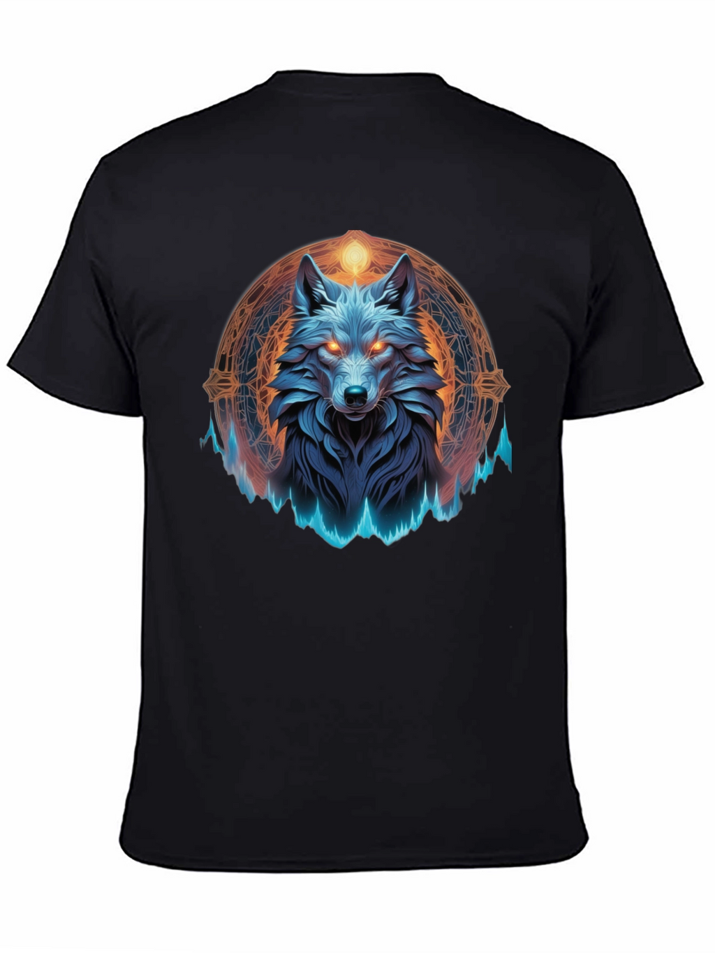 Mystic Wolf Graphic Tee - Black T-Shirt