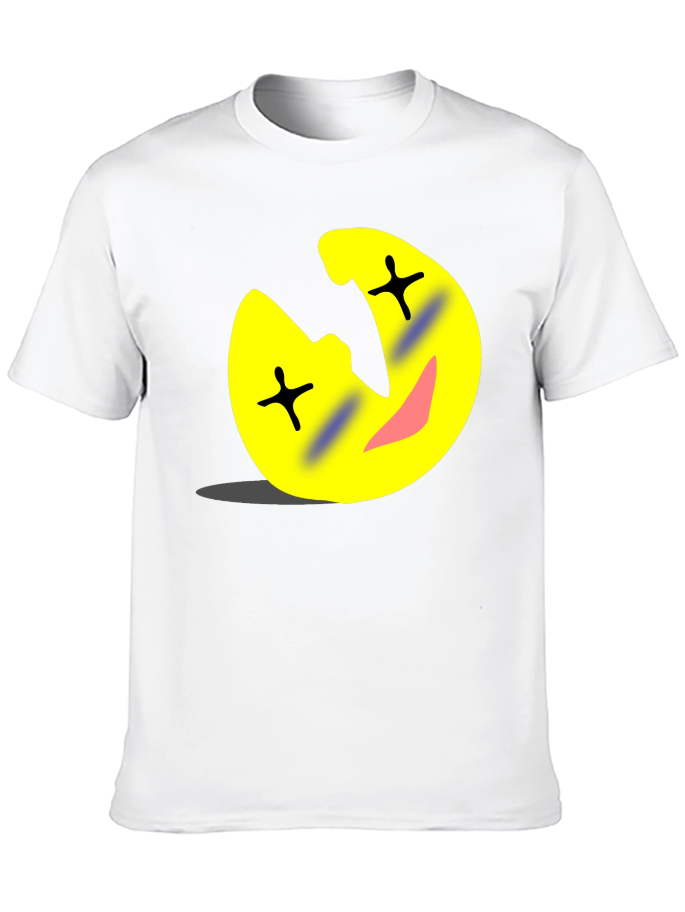 Funny Cartoon Emoji Black T-Shirt