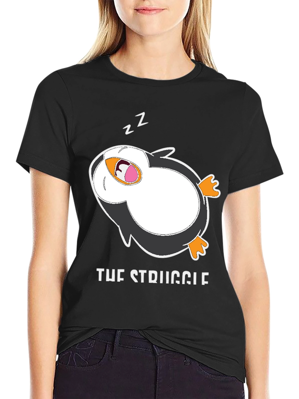 Funny Penguin T-Shirt: The Struggle is Real