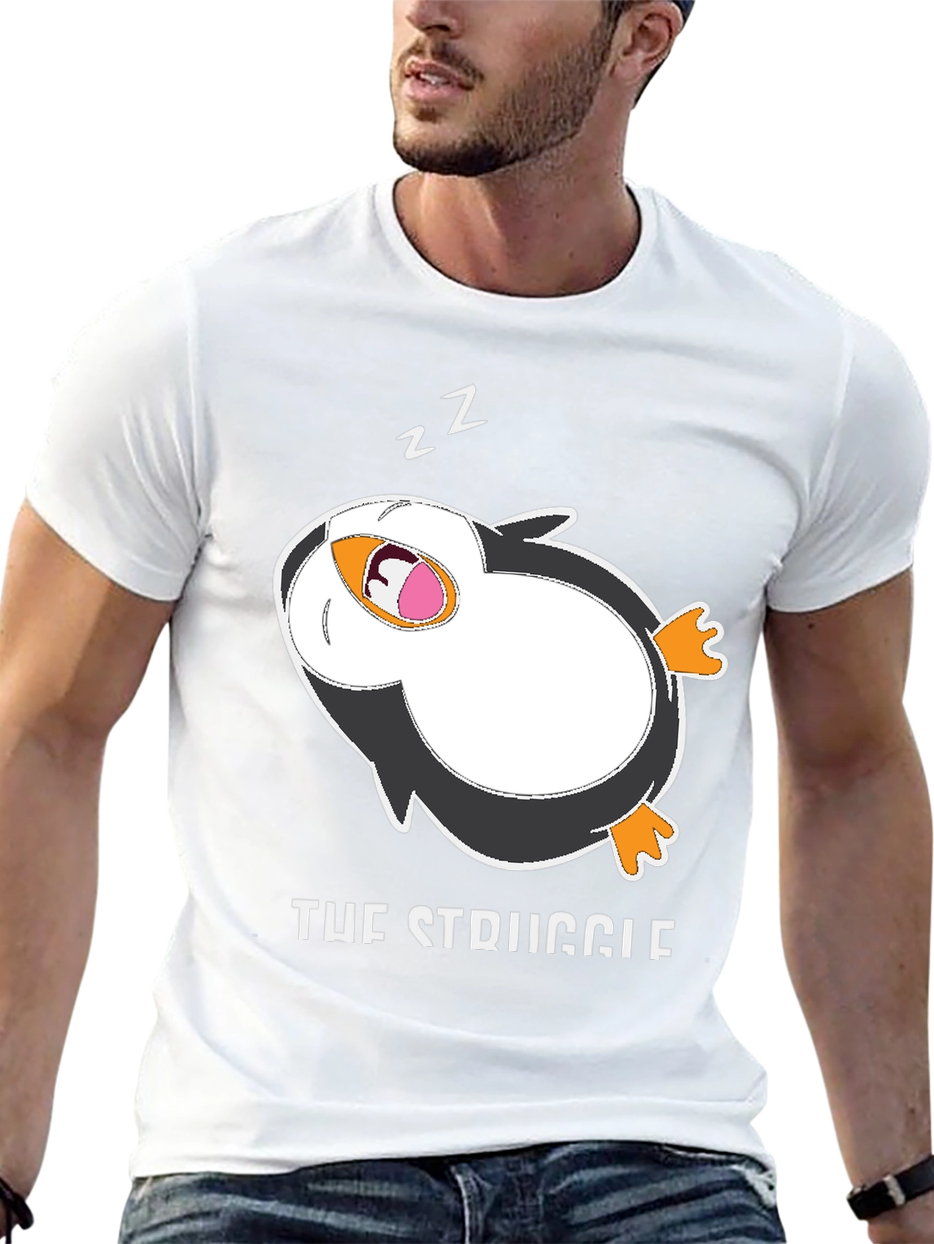 Funny Penguin T-Shirt: The Struggle is Real