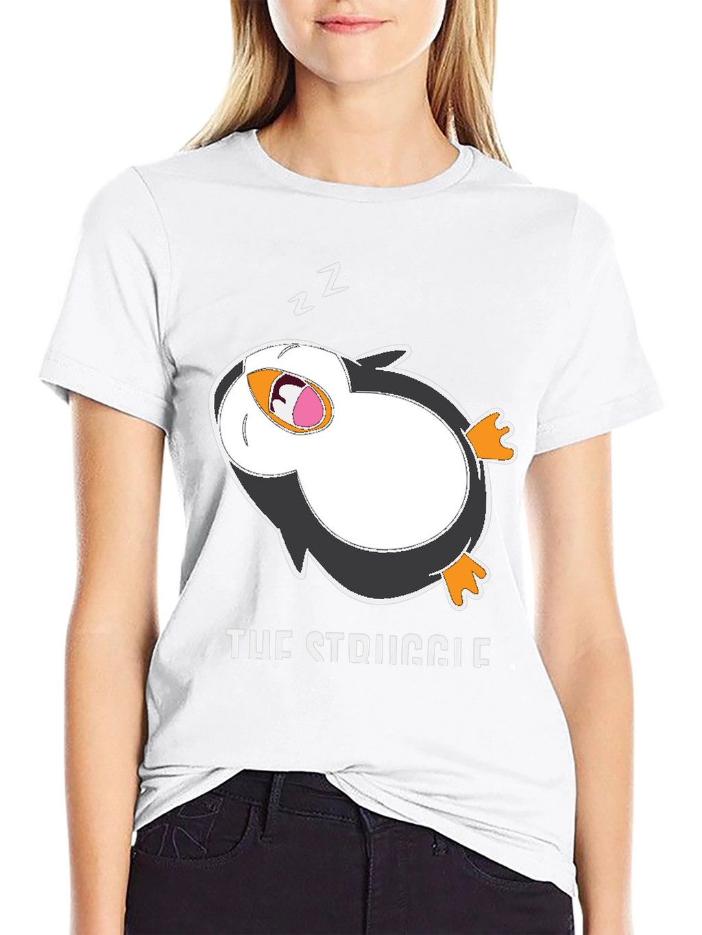 Funny Penguin T-Shirt: The Struggle is Real