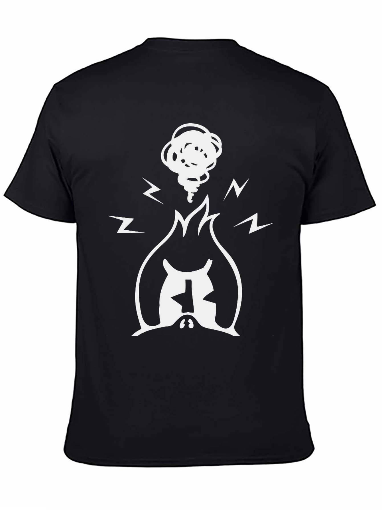 Graphic Tee - Burning Head - Black Cotton Blend