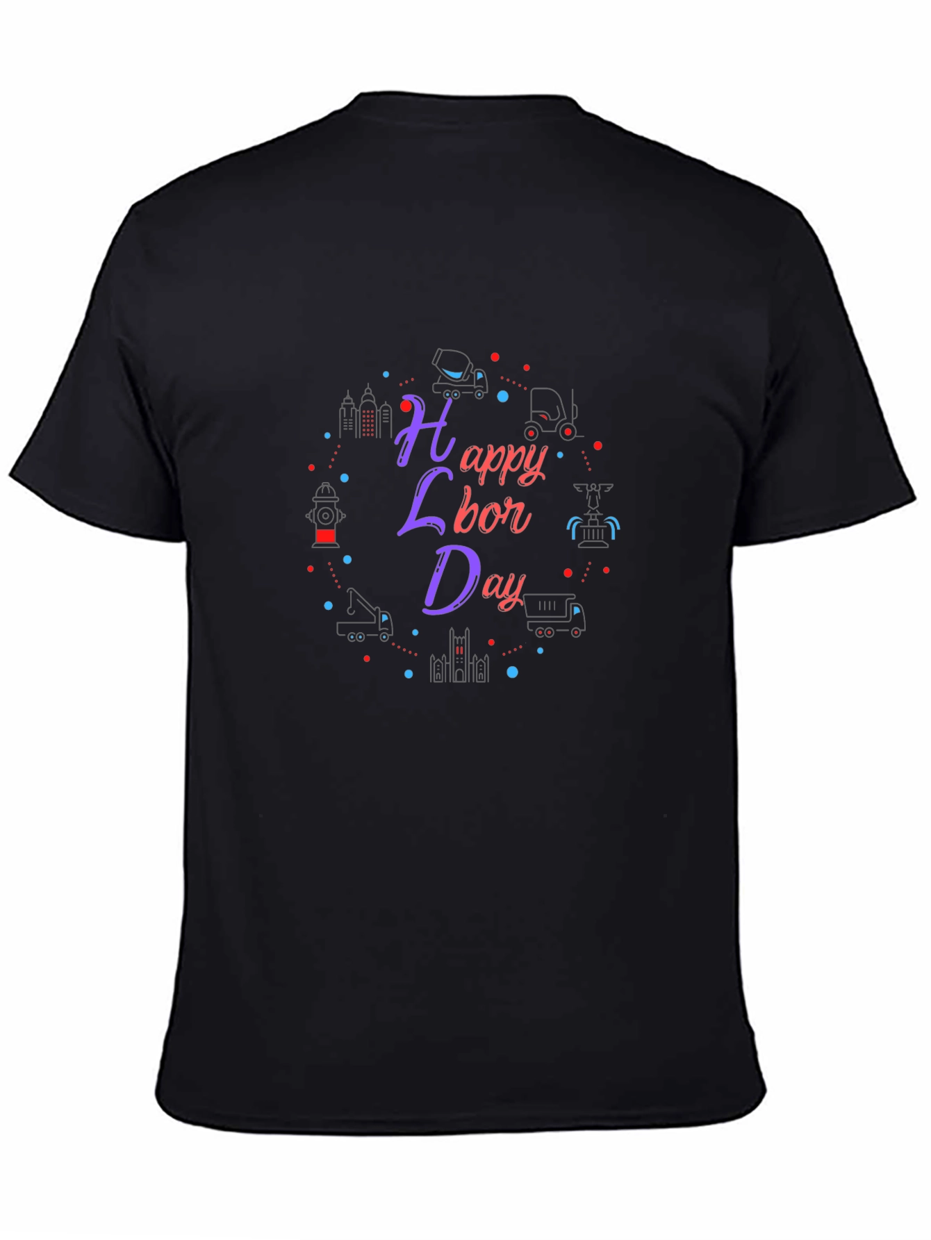 Happy Labor Day Black T-Shirt