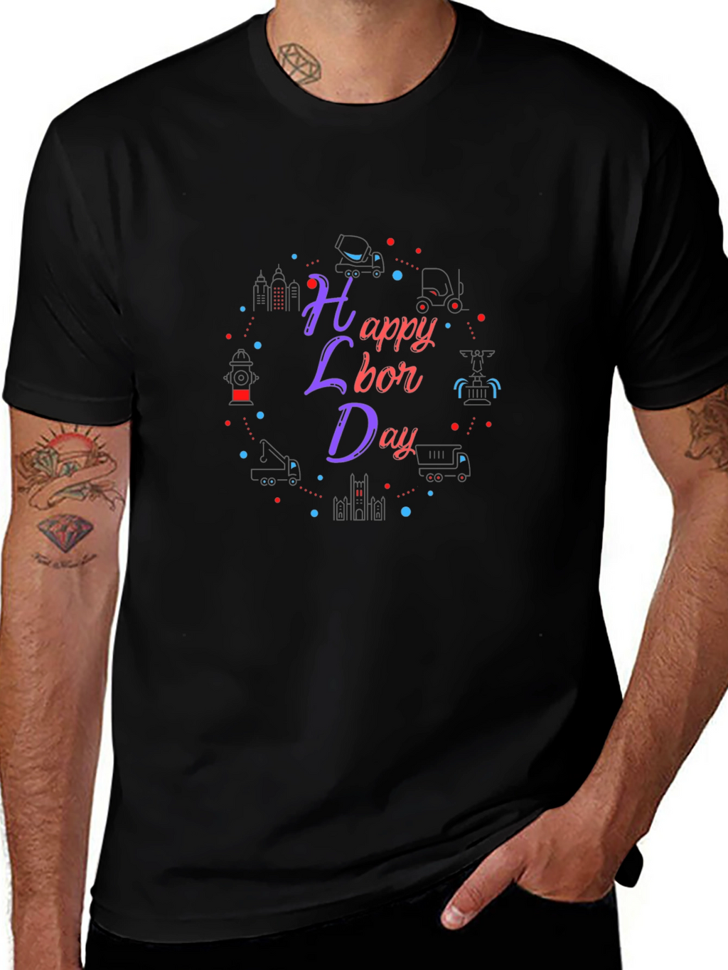 Happy Labor Day Black T-Shirt