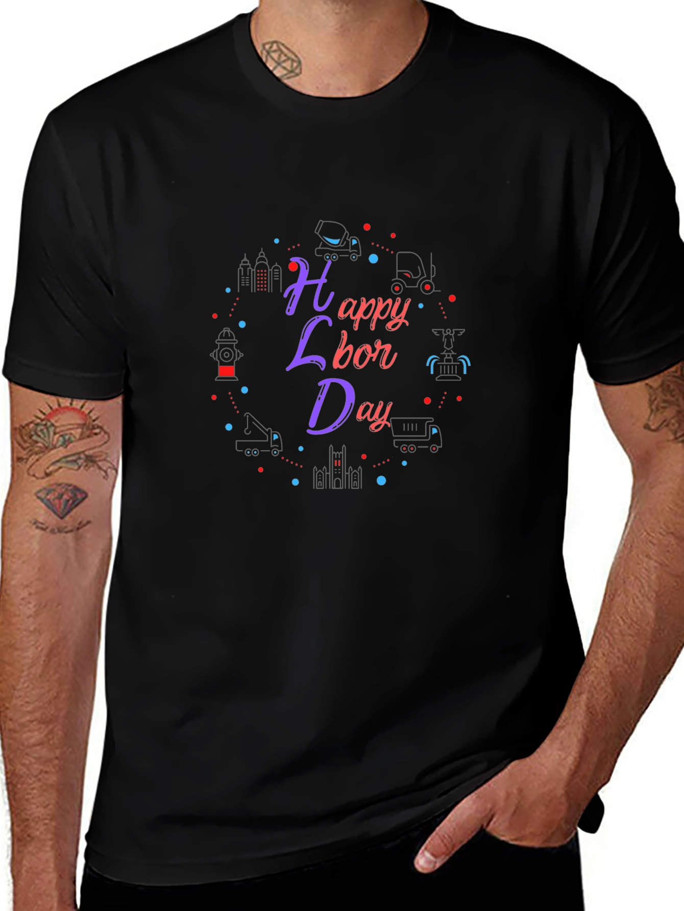 Happy Labor Day Black T-Shirt