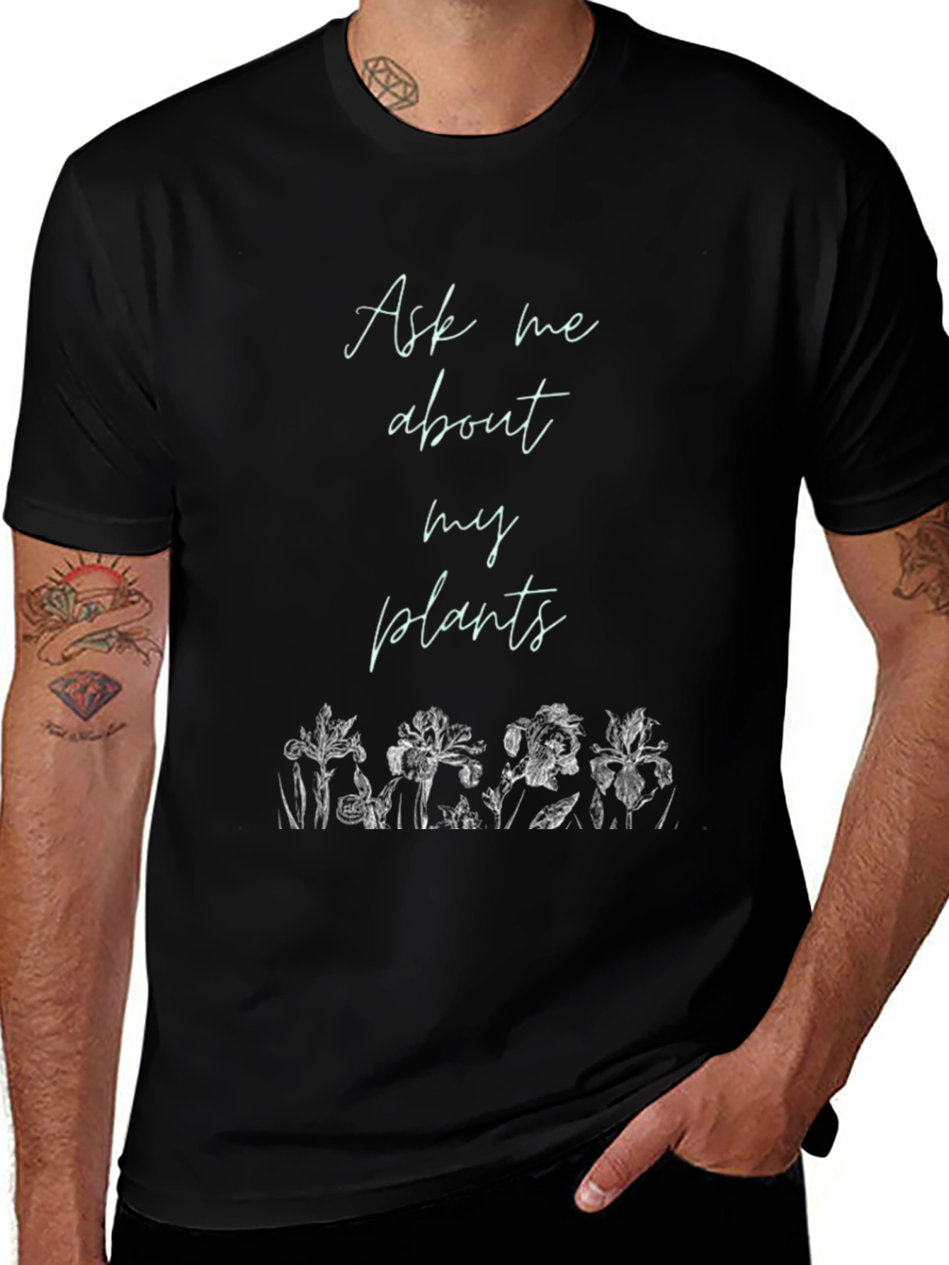 Ask Me About My Plants T-Shirt - Black Graphic Tee