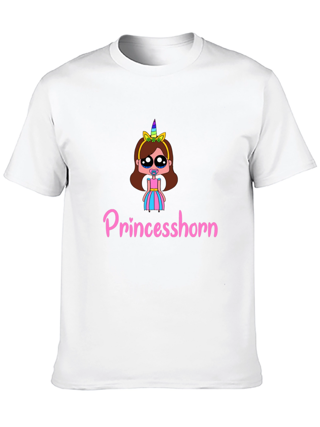 Princesshorn Cartoon T-Shirt - Black Cotton Tee