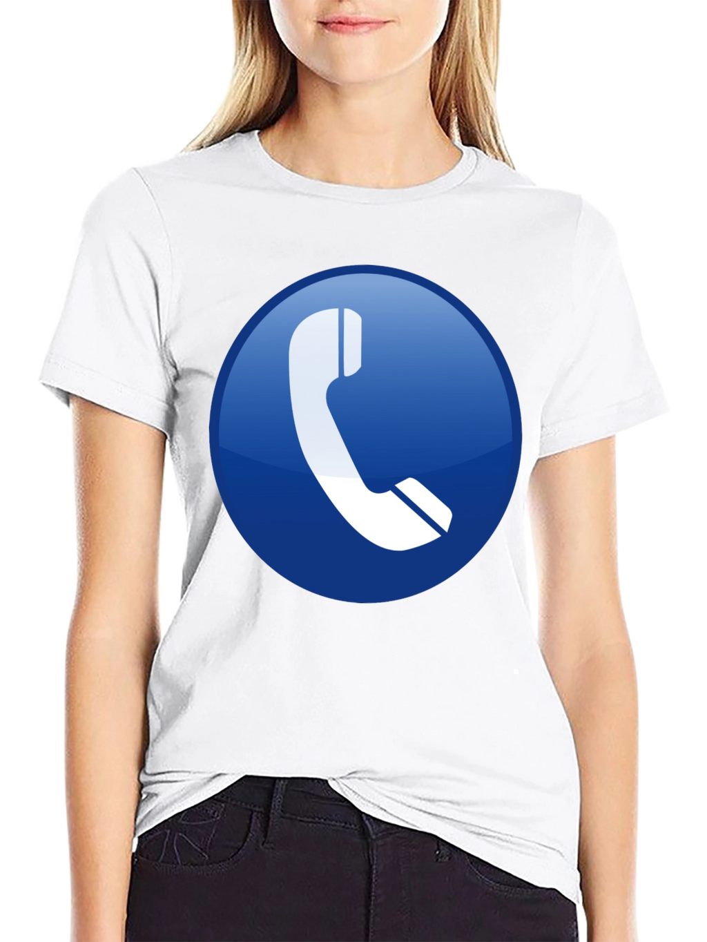 Tech T-Shirt: Blue Phone Icon Graphic Tee