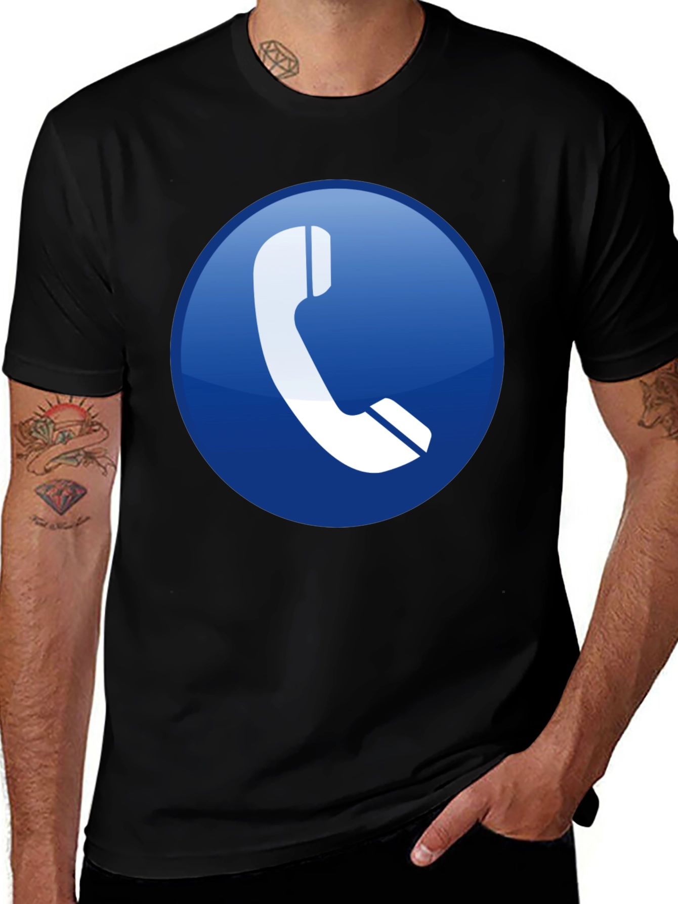 Tech T-Shirt: Blue Phone Icon Graphic Tee