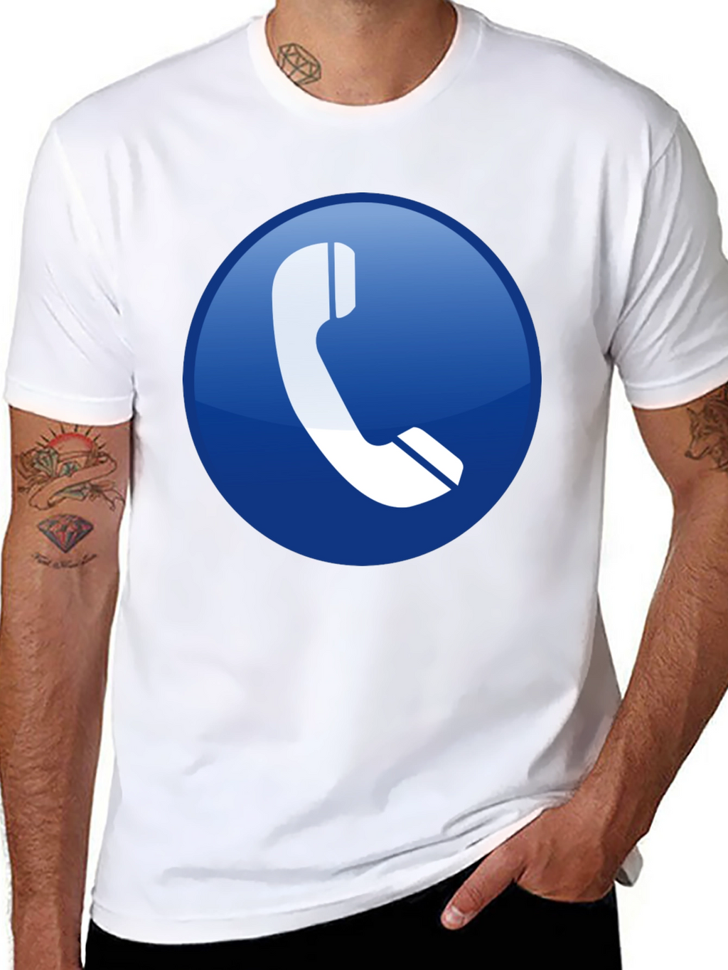 Tech T-Shirt: Blue Phone Icon Graphic Tee