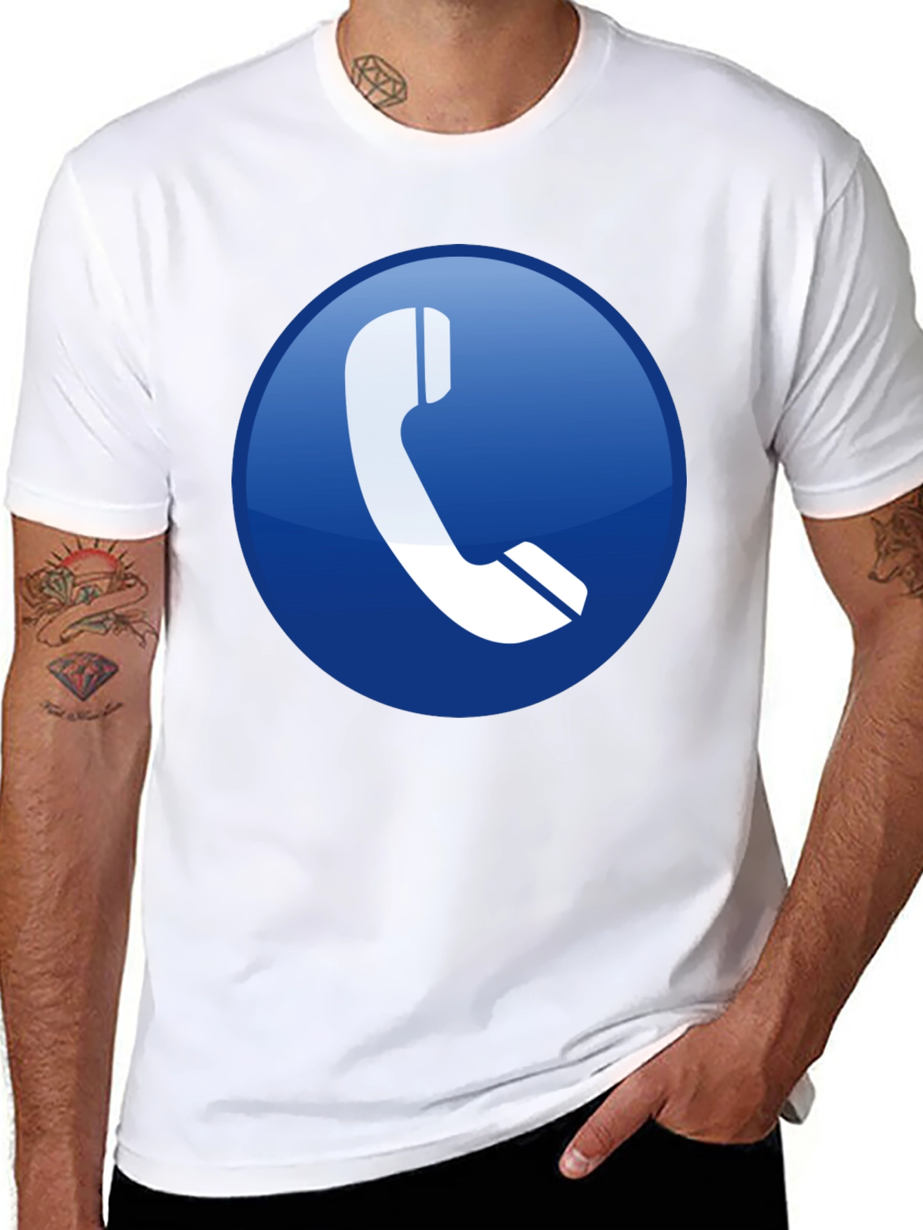 Tech T-Shirt: Blue Phone Icon Graphic Tee